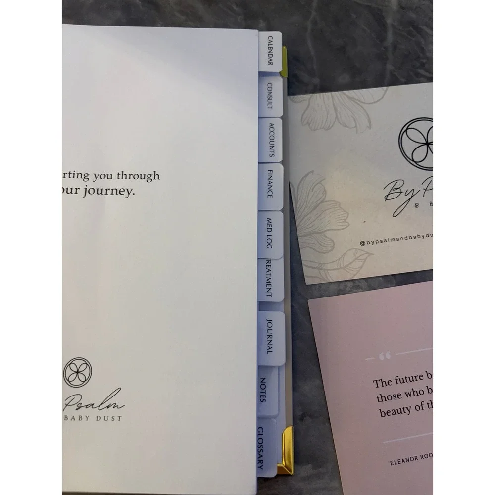 By Psalm Baby Dust IVF Journey Planner Gold Spiral‎ Bound Tabs